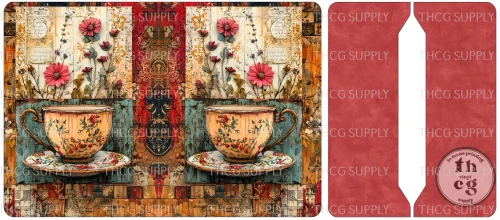 Cut and Sew - Mini Notebook Cover J179 Whimsical Folklore Teacup