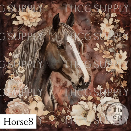 Retail Panel -  Horse 8 8" x 8" on Litchi vinyl