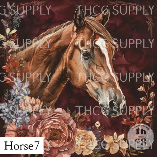 Retail Panel -  Horse 7 6" x 6" on Litchi Vinyl