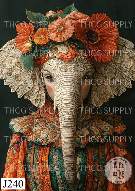 Retail Journal Panel -J240 Anthro Elephant A5 Size on Litchi Vinyl