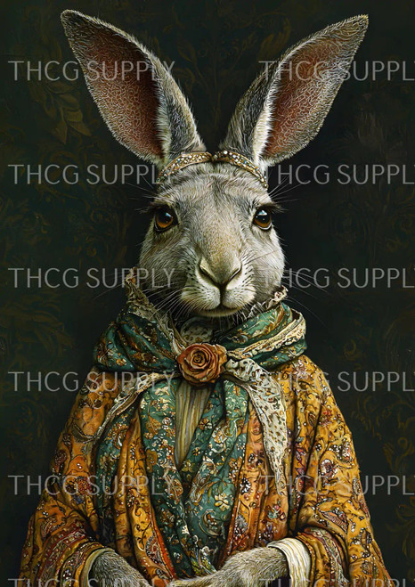 Retail Journal Panel -J901 Anthro Rabbit A5 Size on Canvas