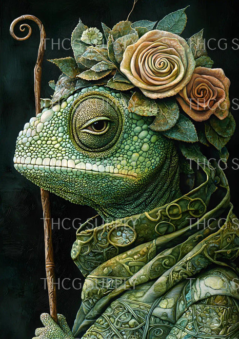 Retail Journal Panel -J895 Anthro Chameleons A5 Size on Canvas