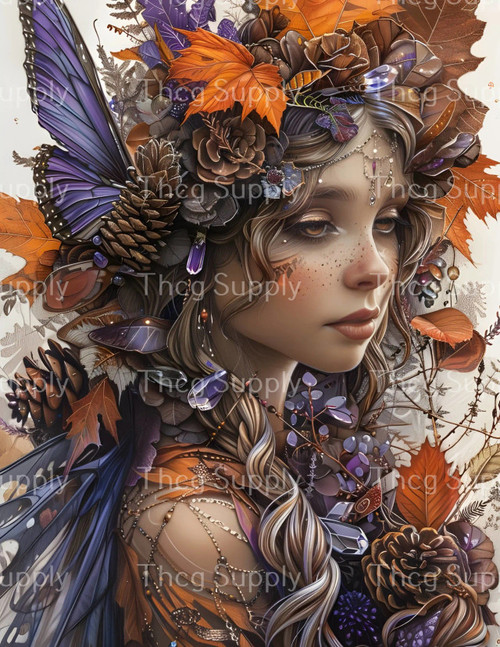 Retail Journal Panel -J2 Autumn Fairy PrincessA5 Size on Litchi Vinyl
