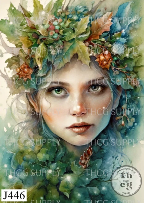 Journal Panel -J446 Fairies Green