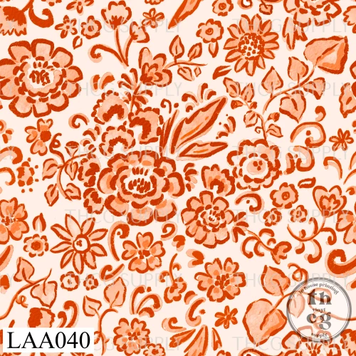 LAA040 Chinoiserie floral orange spice tan