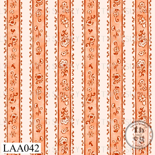 LAA042 Chinoiserie floral spice stripe on tan