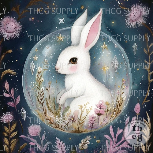 Panel -  Spring Woodland Crystal Balls Rabbit