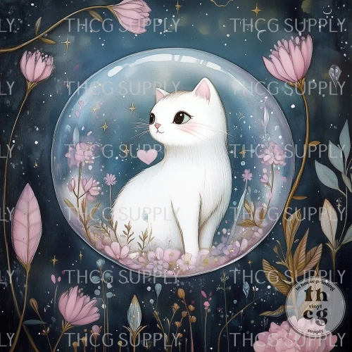 Panel -  Spring Woodland Crystal Balls Cat
