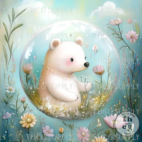 Panel -  Spring Woodland Crystal Balls Bear