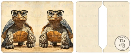 Cut and Sew - Passport Cover - J343  Whimsical Desert Tortoise