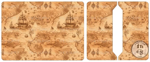 Cut and Sew - Passport Cover -THCG1220 Treasure Map