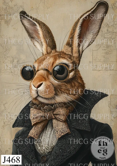 Journal Panel -J468 Anthro Animal Rabbit
