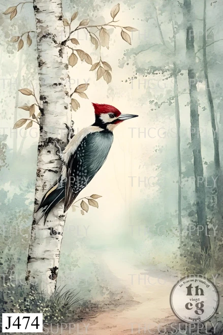 Journal Panel -J474 Lost in the woods Woodpecker