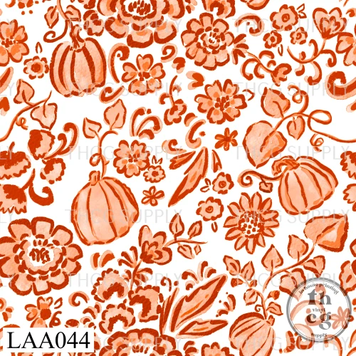 LAA044 Chinoiserie pumpkin floral