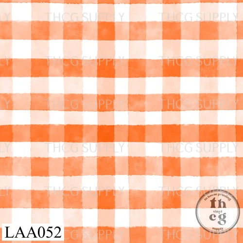 LAA052 Gingham pumpkin orange