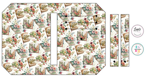 Retail Pocket Pal  BBB007 Floral Books on Litchi vinyl