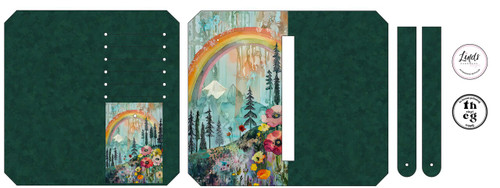 Retail Purse Pal - J326 Pastel Whimsy Rainbow on Litchi vinyl FLAW