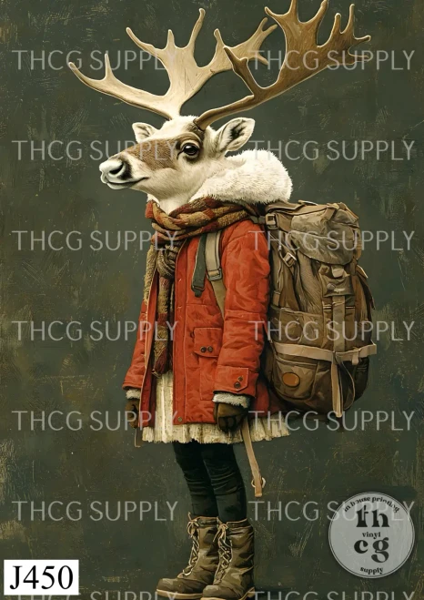 Retail Journal Panel - J450 Anthro Animal Moose A4 Size Smooth Vinyl