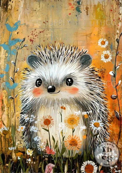 Retail Journal Panel  - J889 Hedgehog A6 size on Smooth  Vinyl