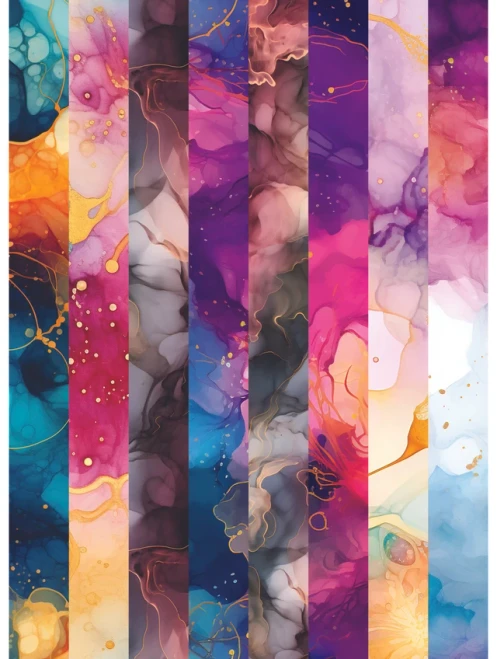 Retail Wristlet - Alcohol Ink Set Smooth Vinyl