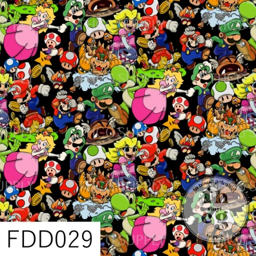 Retail Half  Yard - FDD029 Mash up games black on Canvas (Small Scale)