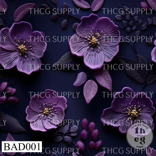 BAD001 3D Purple Flowers