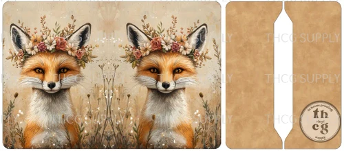 Cut and Sew - Mini Notebook Cover J371 Whimsical Desert Lady Fox