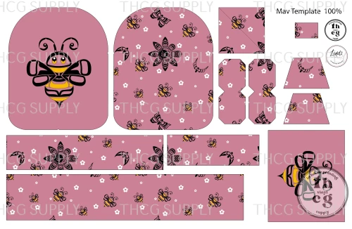 Cut and Sew - Mav Template AKS001 Bumblebees and Flowers