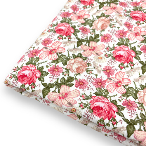 #107 Flowers Rose Chamomile Waterproof Cotton Canvas