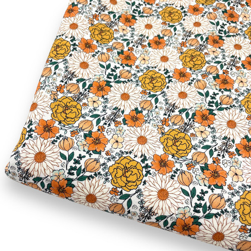 MB069 Boho Floral Light Background Waterproof Cotton Canvas