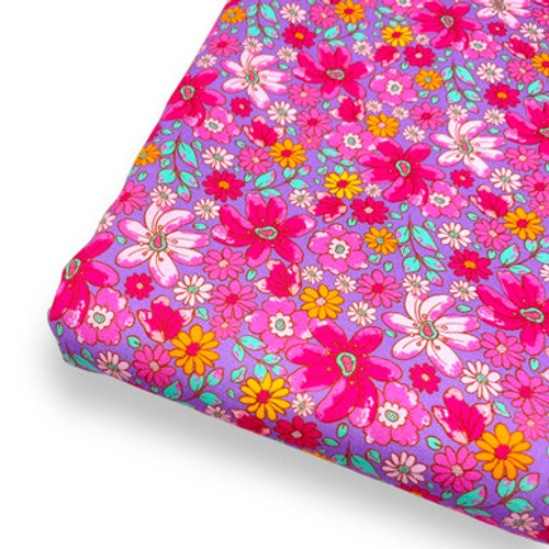 MB081 Neon Summer Floral Waterproof Cotton Canvas