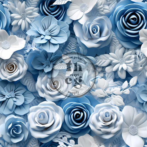 THCG250 3D Flowers Blue