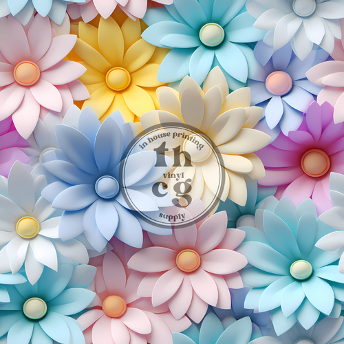 THCG251 3D Flowers Pastel