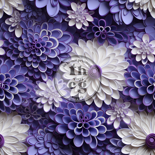 THCG252 3D Flowers Dark Purple