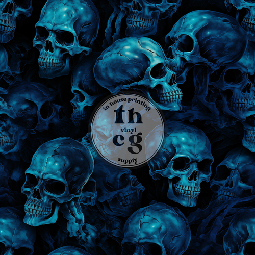PPD165 Blue Skulls