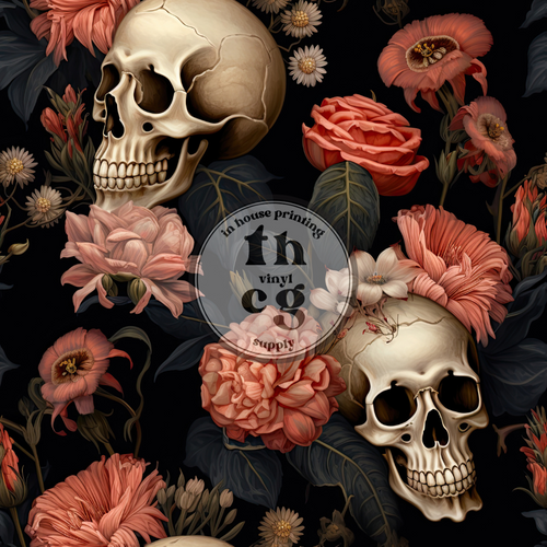 PPD166 Skulls with Roses