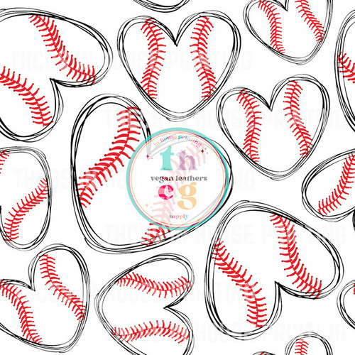 WT001 Baseball Hearts