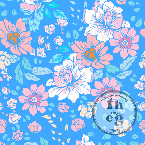 MB193  Lesha Florals Cerulean