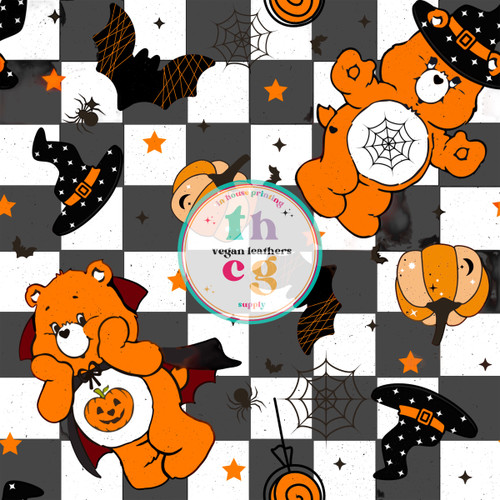 BP276 Halloween Care Bears Checkered
