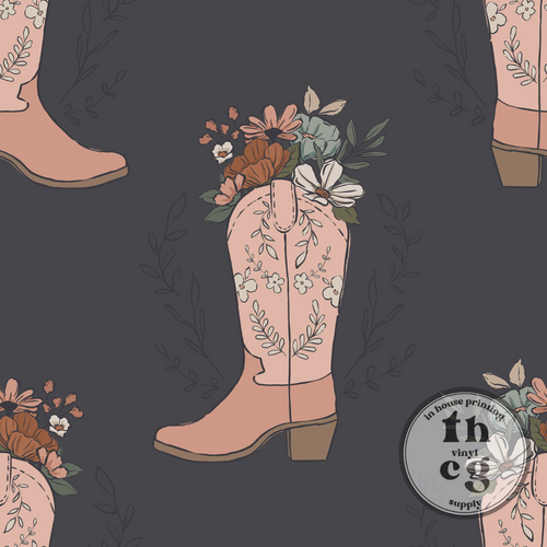 CR1177 Montana Bloom Cowgirl Boot FLoral Dark Gray