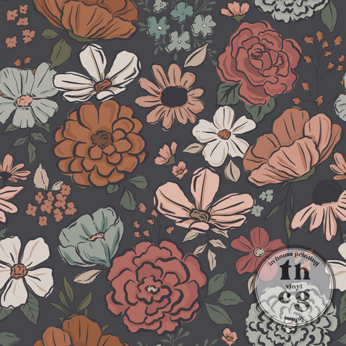 CR1184 Montana Bloom Floral Blossom Dark Gray