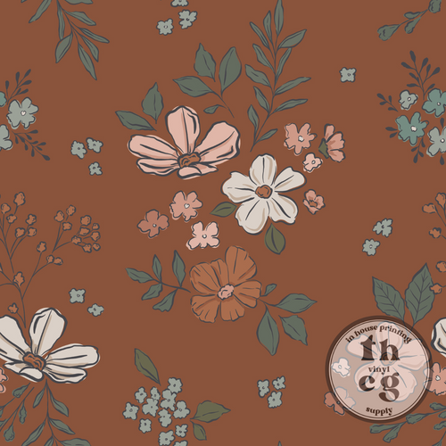 CR1195 Montana Bloom Simple Floral Burnt Orange