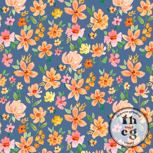 AF018 Pink and Orange Summer Floral