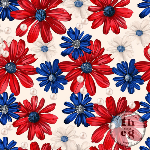 QB179 4th OfJuly Daisies Pearls