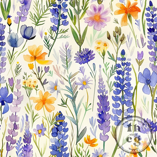 QB216 Spring Wild flowers Watercolor