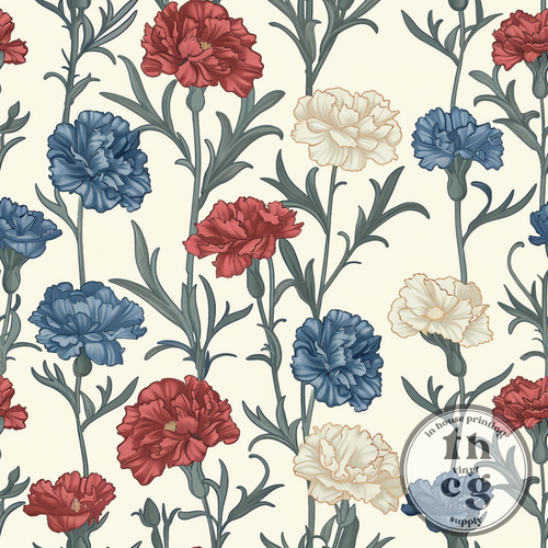 Preorder Fabrics - QB178 4th Of July Carnations