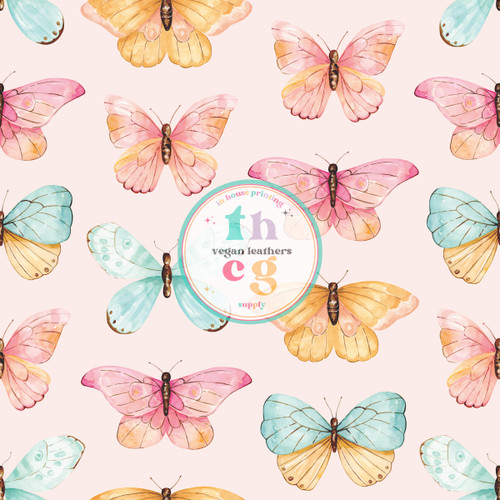 CR022 Butterflies on Light Pink