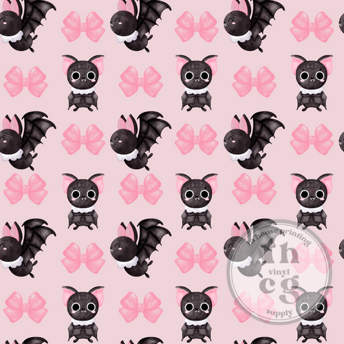 JCD195 Bats & Bows Pink