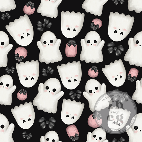 JCD203 Cute Ghosts & Pumpkins Black