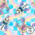 TS069 Frozen Snowman Rainbow Blue Checker